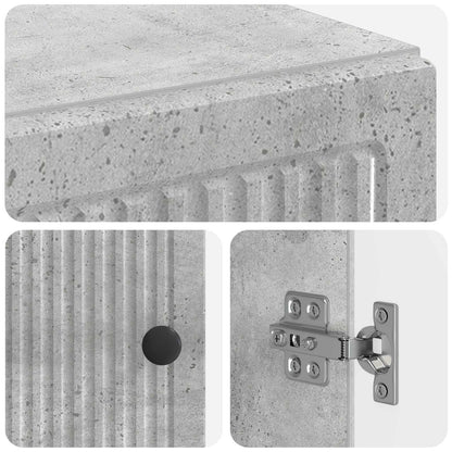 Schoenenkast EDE 59,5 x 39,5 x 90 cm Bewerkt hout Betongrijs