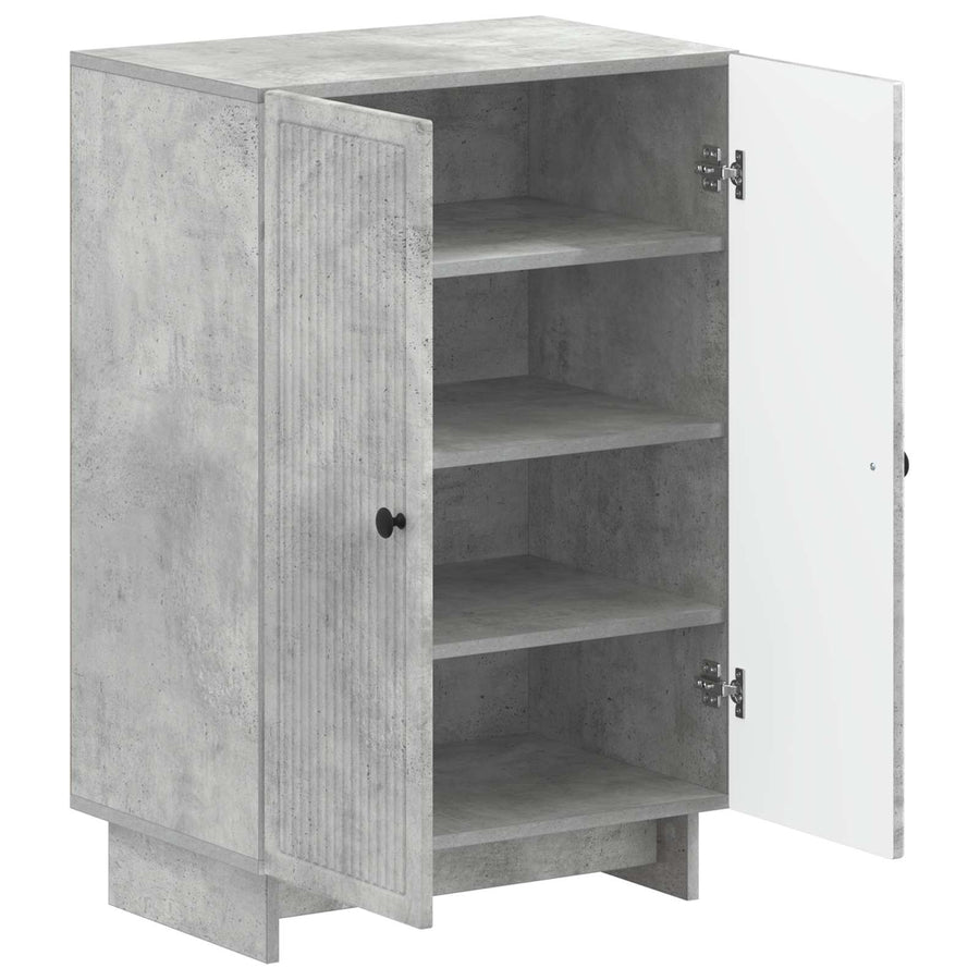 Schoenenkast EDE 59,5 x 39,5 x 90 cm Bewerkt hout Betongrijs
