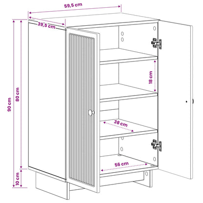 Schoenenkast EDE 59,5 x 39,5 x 90 cm Bewerkt hout Hoogglans Wit