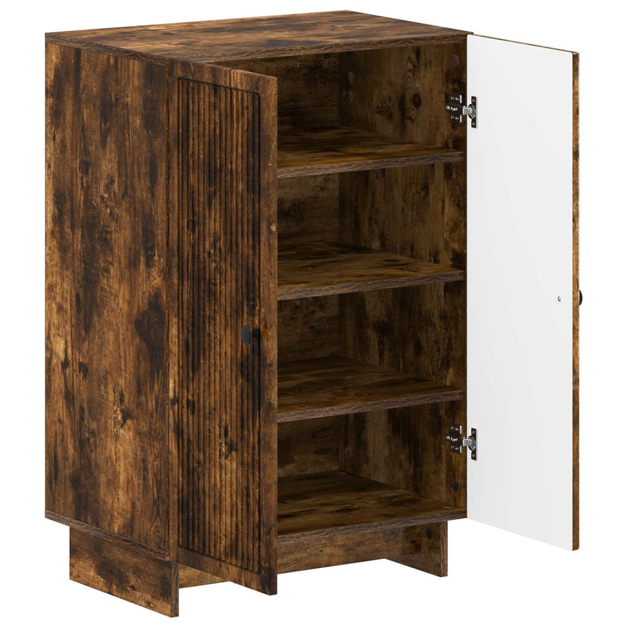 Schoenenkast EDE 59,5 x 39,5 x 90 cm Bewerkt hout Gerookt eiken