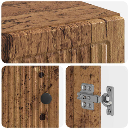Schoenenkast EDE 59,5 x 39,5 x 90 cm Bewerkt hout Oud hout