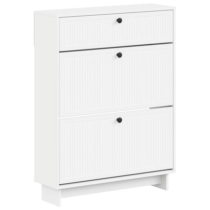 Schoenenkast EDE 78 x 24 x 103 cm Bewerkt hout Wit