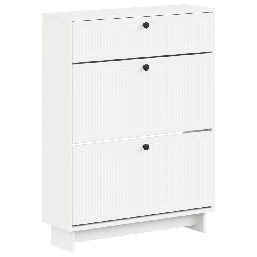Schoenenkast EDE 78 x 24 x 103 cm Bewerkt hout Wit