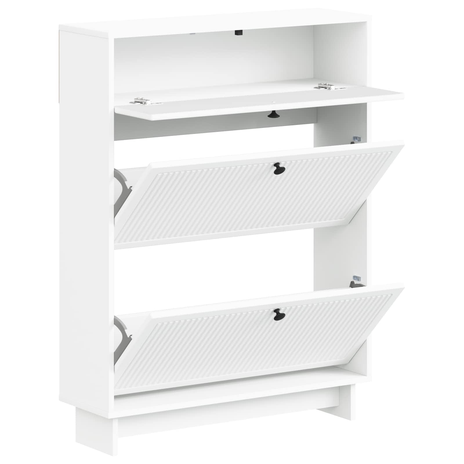 Schoenenkast EDE 78 x 24 x 103 cm Bewerkt hout Wit