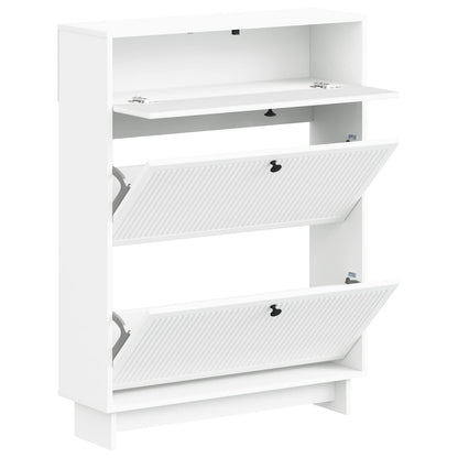 Schoenenkast EDE 78 x 24 x 103 cm Bewerkt hout Wit