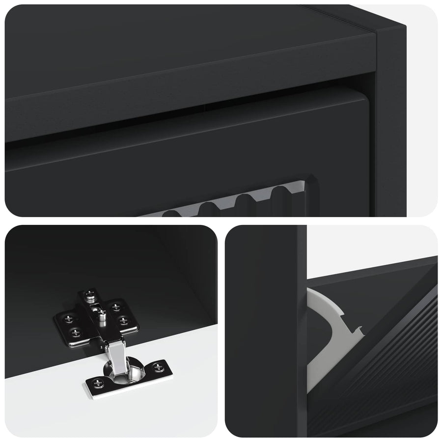 Schoenenkast EDE 78 x 24 x 103 cm Bewerkt hout Zwart