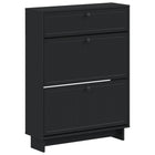Schoenenkast EDE 78 x 24 x 103 cm Bewerkt hout Zwart