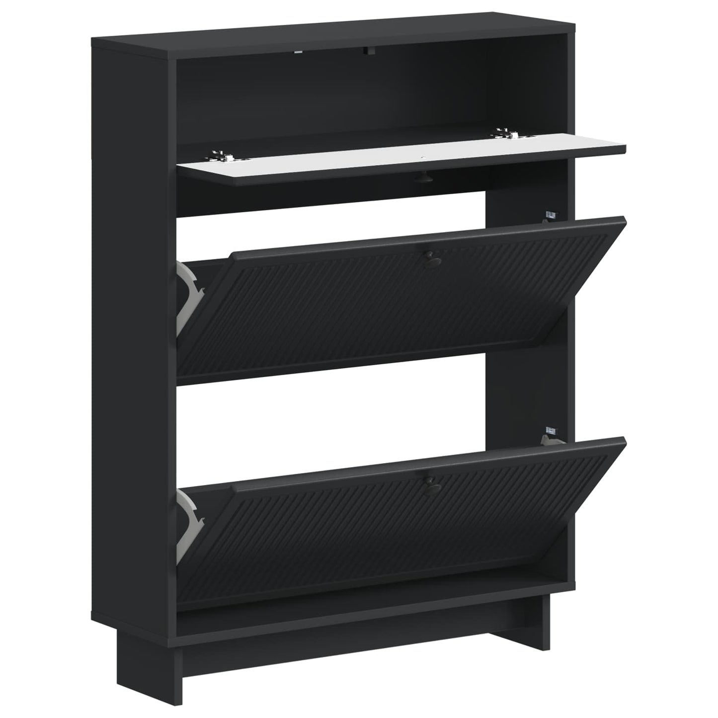 Schoenenkast EDE 78 x 24 x 103 cm Bewerkt hout Zwart