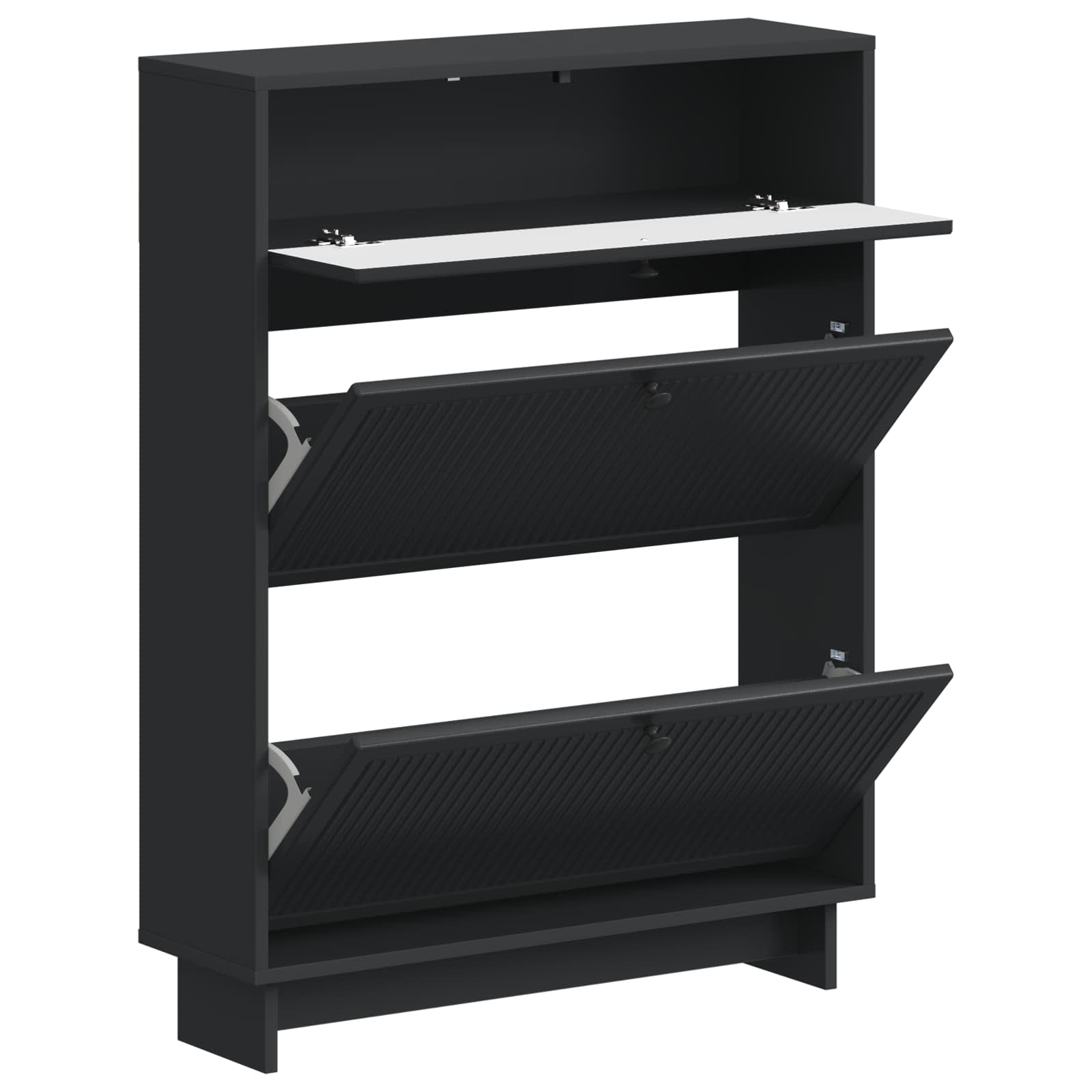 Schoenenkast EDE 78 x 24 x 103 cm Bewerkt hout Zwart