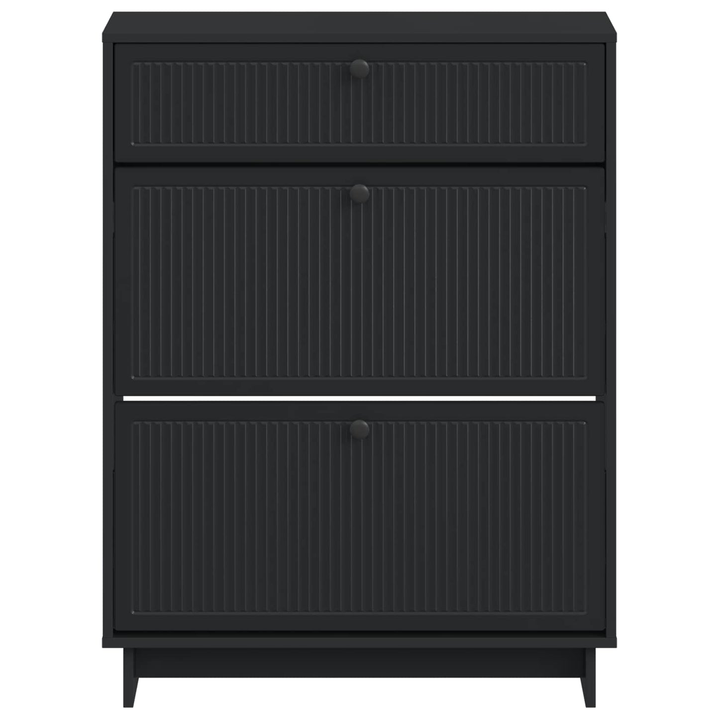 Schoenenkast EDE 78 x 24 x 103 cm Bewerkt hout Zwart