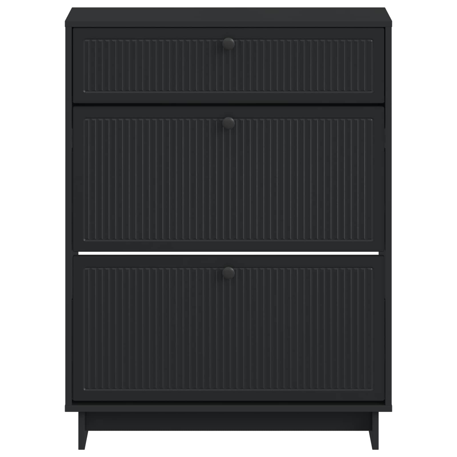 Schoenenkast EDE 78 x 24 x 103 cm Bewerkt hout Zwart