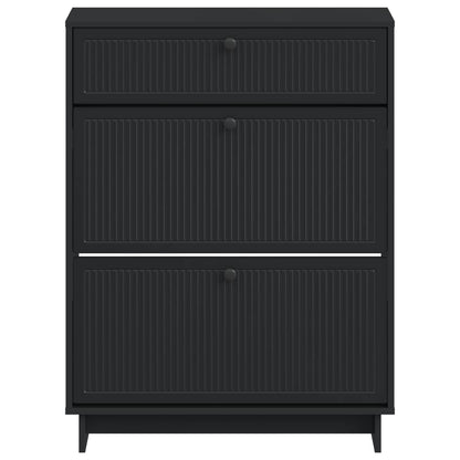 Schoenenkast EDE 78 x 24 x 103 cm Bewerkt hout Zwart