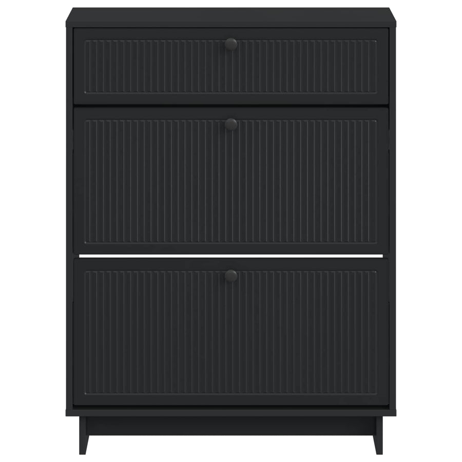 Schoenenkast EDE 78 x 24 x 103 cm Bewerkt hout Zwart