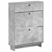Schoenenkast EDE 78x24x103 cm bewerkt hout betongrijs