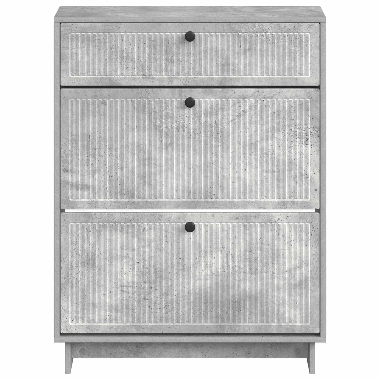 Schoenenkast EDE 78 x 24 x 103 cm Bewerkt hout Betongrijs