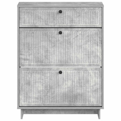 Schoenenkast EDE 78 x 24 x 103 cm Bewerkt hout Betongrijs
