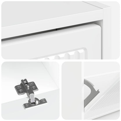 Schoenenkast EDE 78 x 24 x 103 cm Bewerkt hout Hoogglans Wit