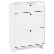 Schoenenkast EDE 78x24x103 cm hoogglans wit bewerkt hout