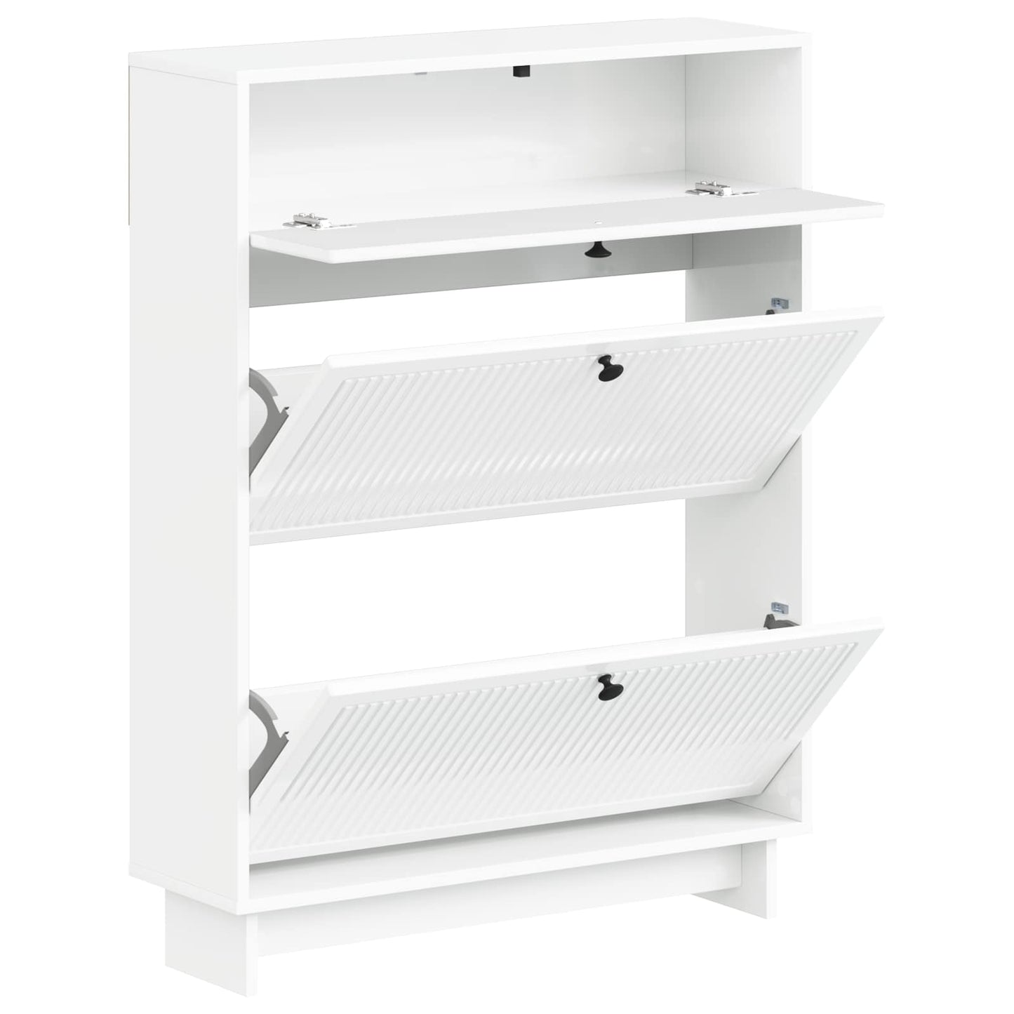 Schoenenkast EDE 78 x 24 x 103 cm Bewerkt hout Hoogglans Wit