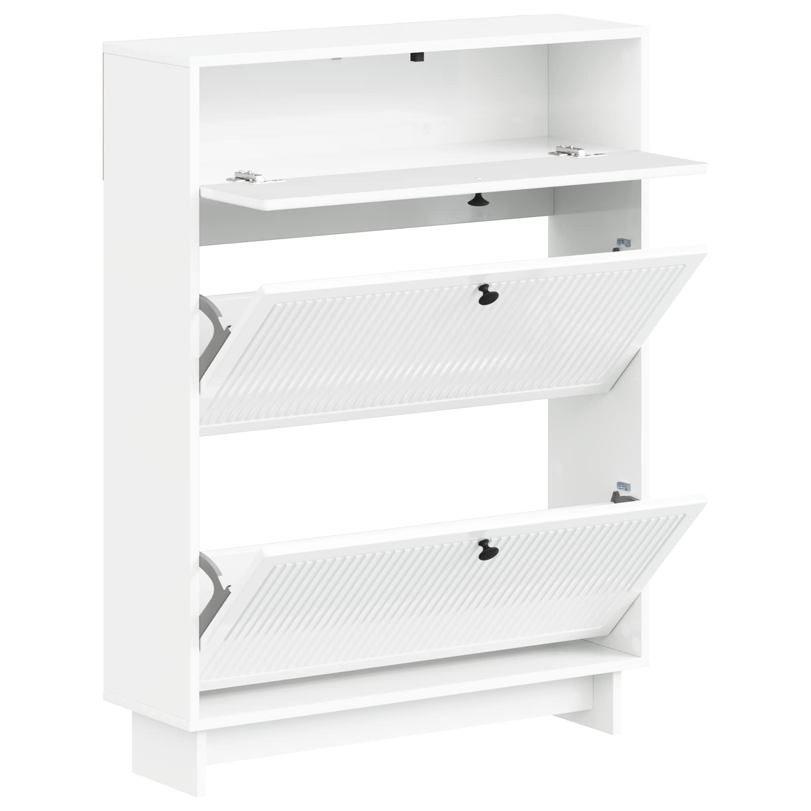 Schoenenkast EDE 78 x 24 x 103 cm Bewerkt hout Hoogglans Wit