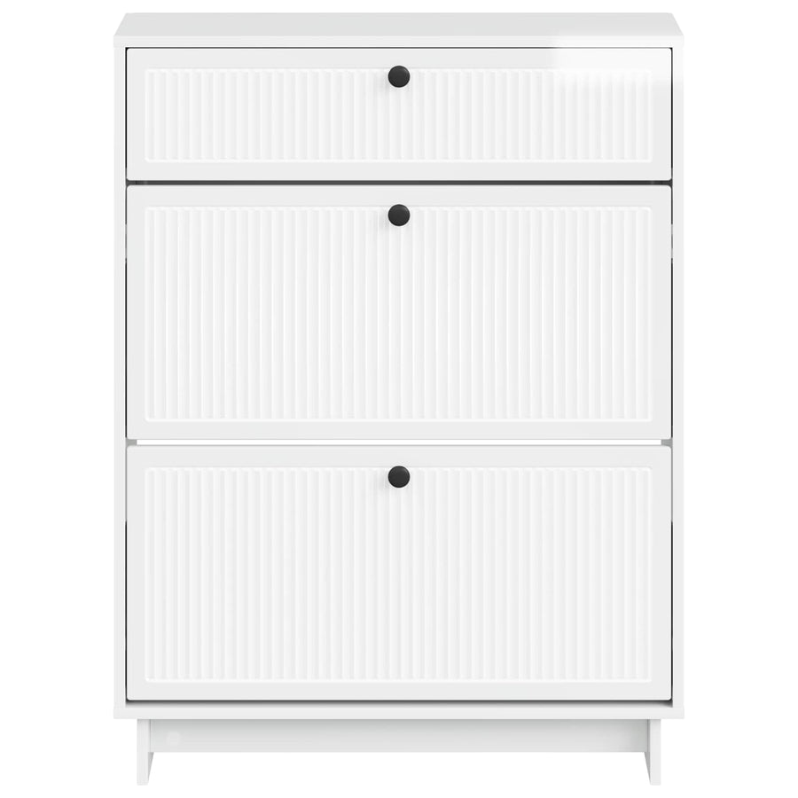 Schoenenkast EDE 78 x 24 x 103 cm Bewerkt hout Hoogglans Wit