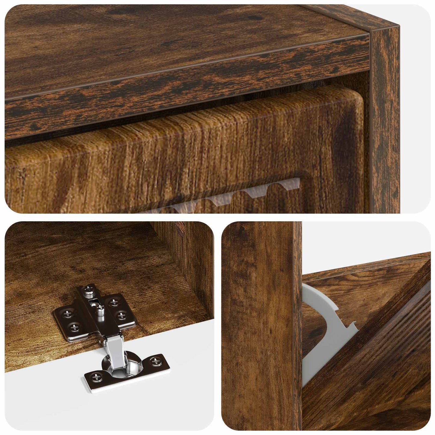 Schoenenkast EDE 78 x 24 x 103 cm Bewerkt hout Gerookt eiken