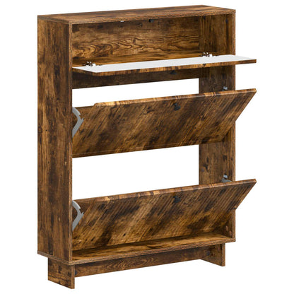 Schoenenkast EDE 78 x 24 x 103 cm Bewerkt hout Gerookt eiken