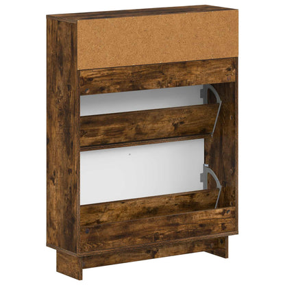 Schoenenkast EDE 78 x 24 x 103 cm Bewerkt hout Gerookt eiken