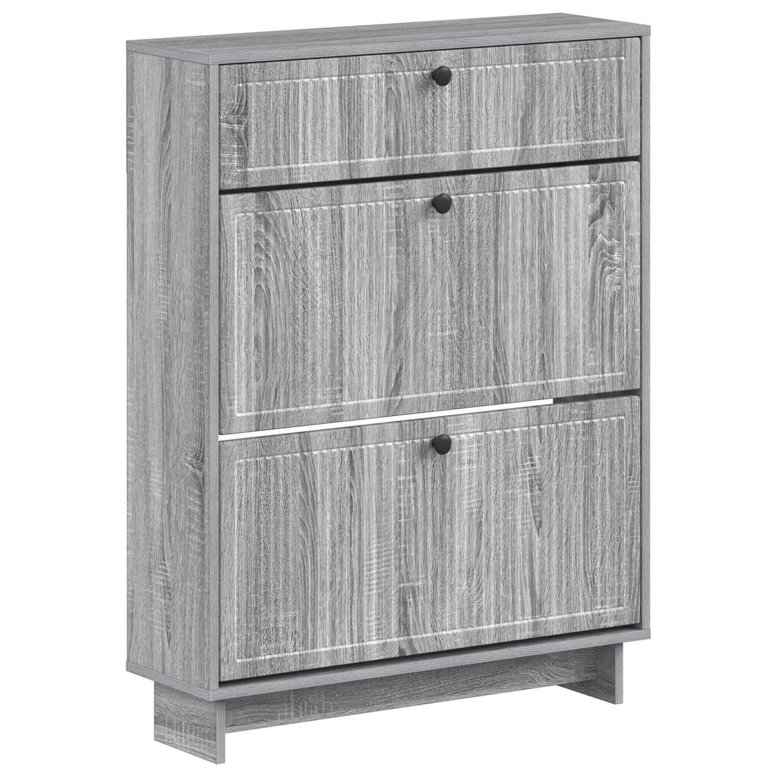 Schoenenkast EDE 78 x 24 x 103 cm Bewerkt hout Grijs Sonoma