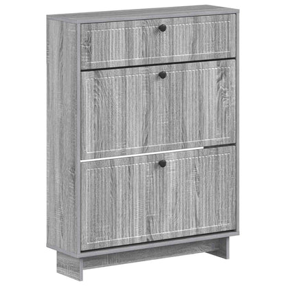 Schoenenkast EDE 78 x 24 x 103 cm Bewerkt hout Grijs Sonoma