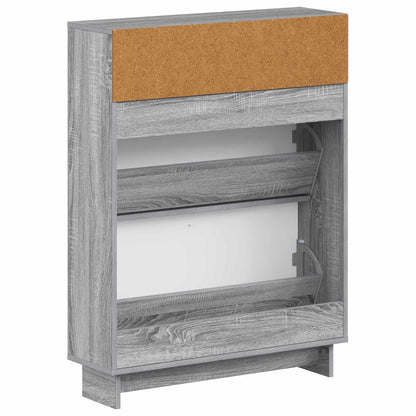 Schoenenkast EDE 78 x 24 x 103 cm Bewerkt hout Grijs Sonoma