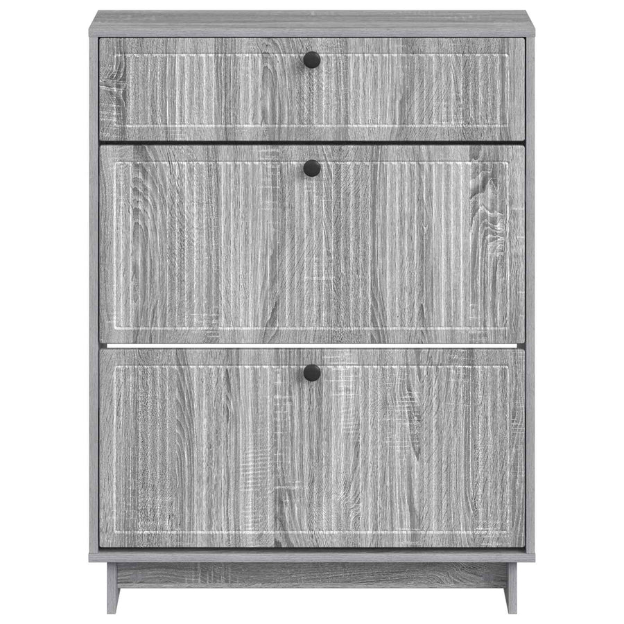 Schoenenkast EDE 78 x 24 x 103 cm Bewerkt hout Grijs Sonoma