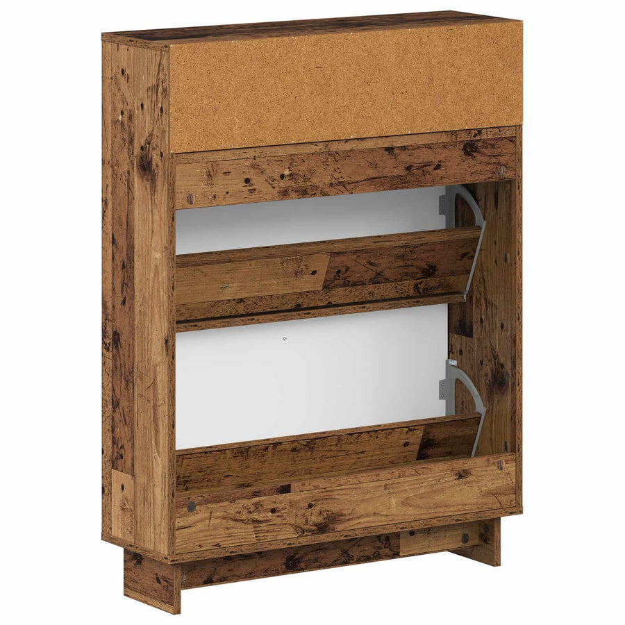 Schoenenkast EDE 78 x 24 x 103 cm Bewerkt hout Oud hout