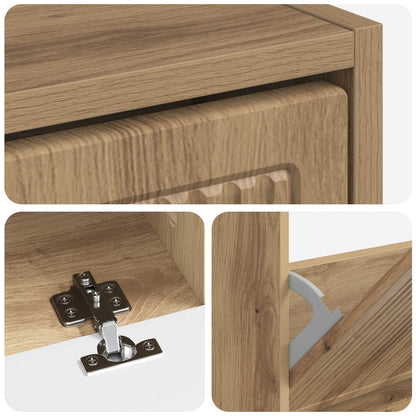 Schoenenkast EDE 78 x 24 x 103 cm Bewerkt hout Artisanaal eiken