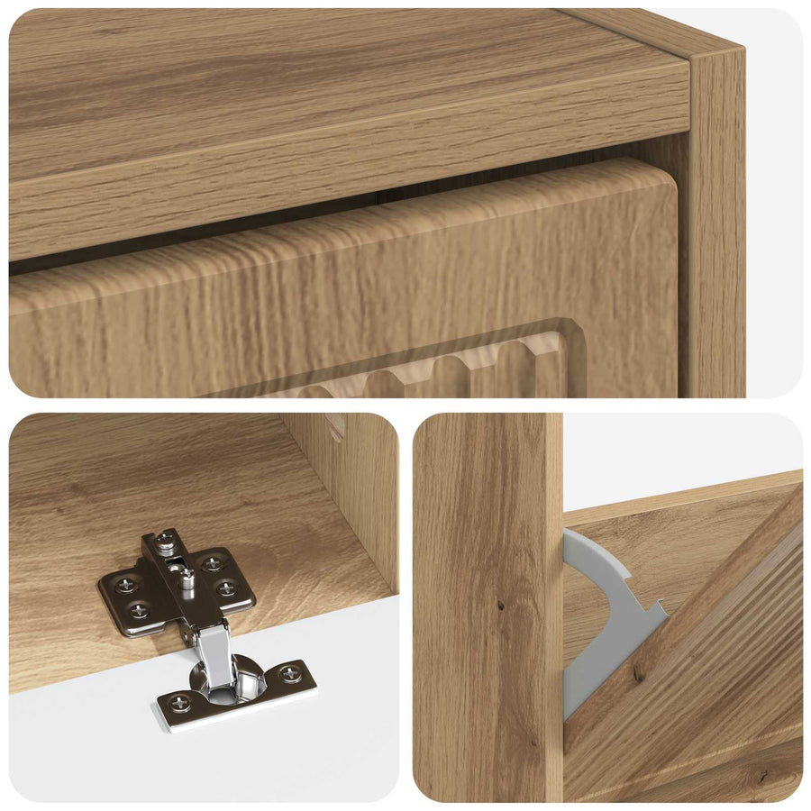Schoenenkast EDE 78 x 24 x 103 cm Bewerkt hout Artisanaal eiken
