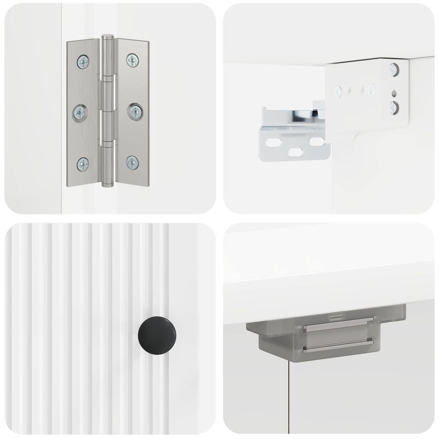 Dartbord Kabinet EDE Hoogglans Wit 52,5 x 10,5 x 53,5 cm