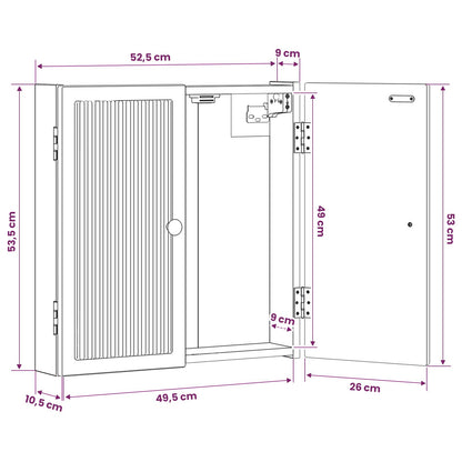 Dartbord Kabinet EDE Hoogglans Wit 52,5 x 10,5 x 53,5 cm