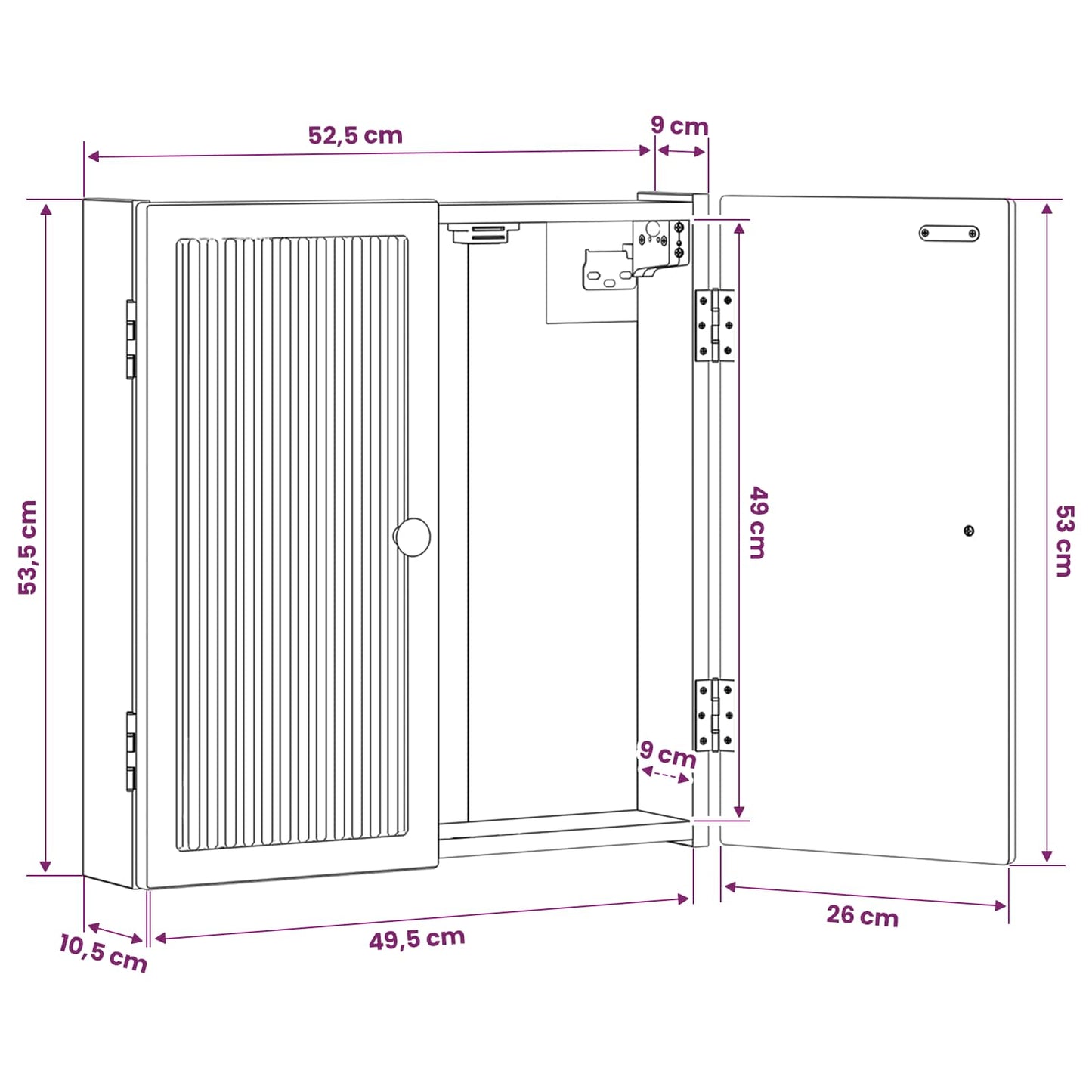 Dartbord Kabinet EDE Gerookt eiken 52,5 x 10,5 x 53,5 cm