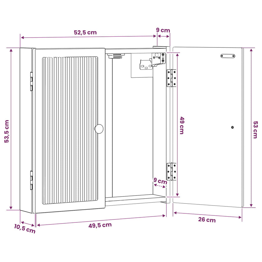 Dartbord Kabinet EDE Grijs Sonoma 52,5 x 10,5 x 53,5 cm