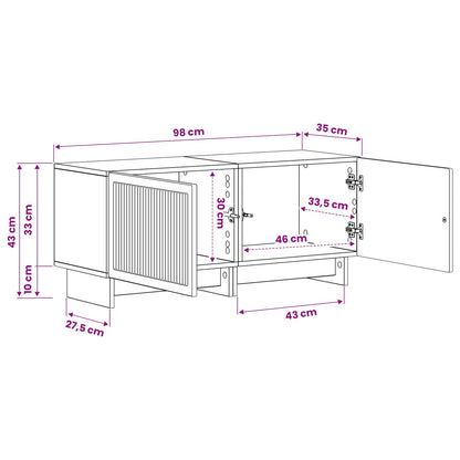 Tv-meubel Hoogglans Wit Bewerkt hout
