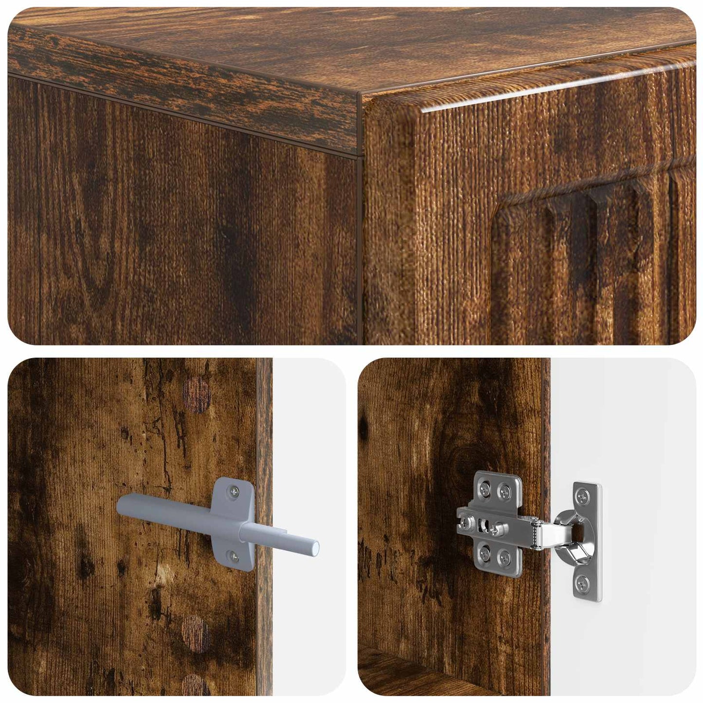 Tv-meubel Gerookt eiken Bewerkt hout