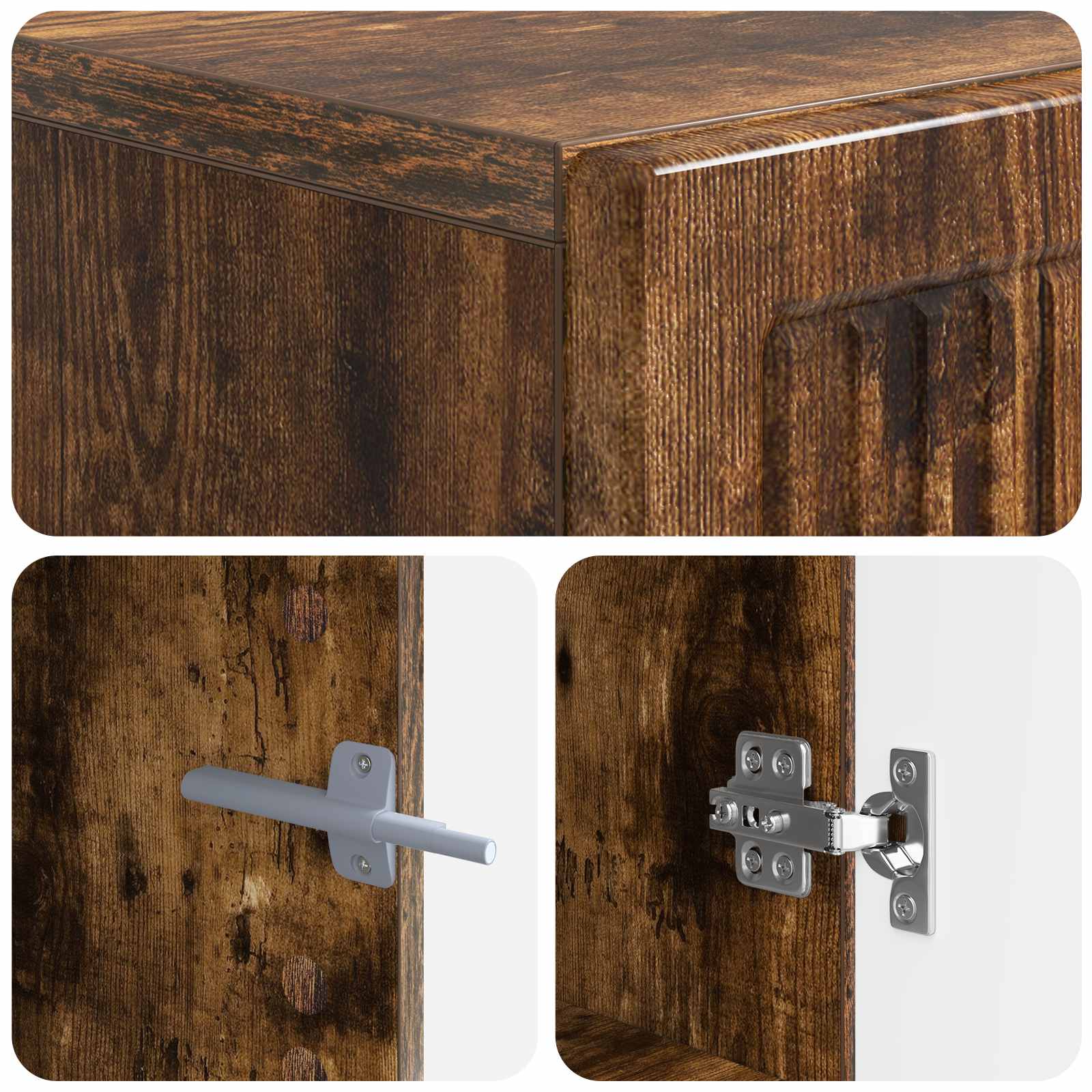 Tv-meubel Gerookt eiken Bewerkt hout