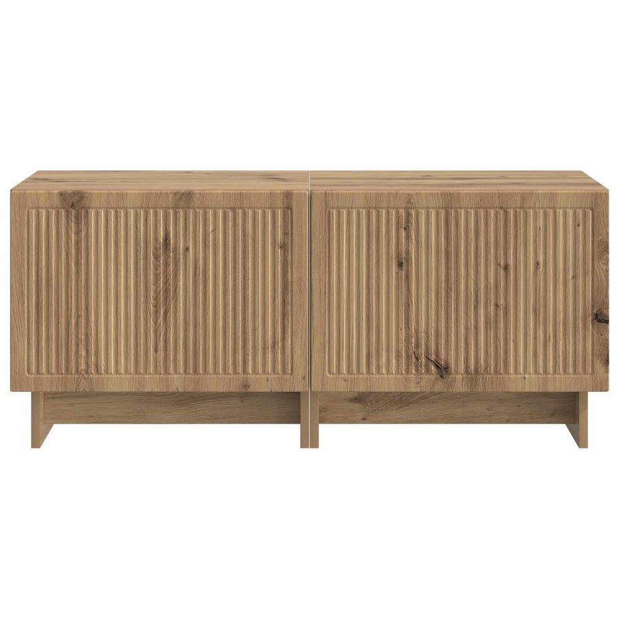 Tv-meubel Artisanaal eiken Bewerkt hout