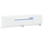 LED tv-meubel Wit Bewerkt hout