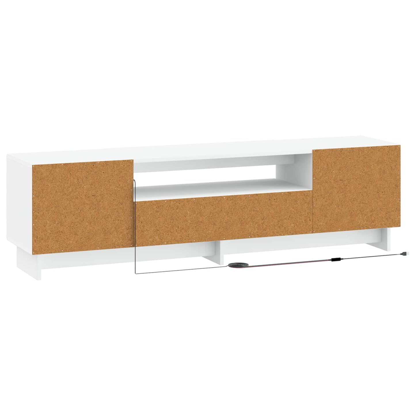 LED tv-meubel Wit Bewerkt hout
