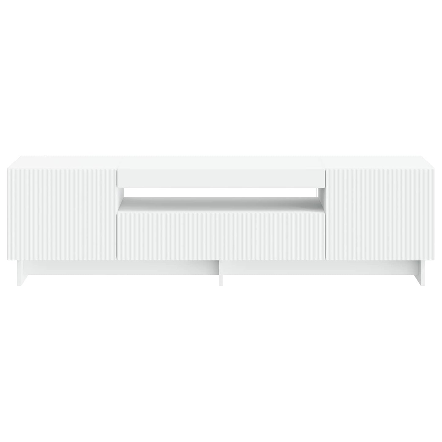 LED tv-meubel Wit Bewerkt hout