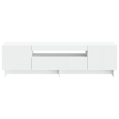 LED tv-meubel Wit Bewerkt hout