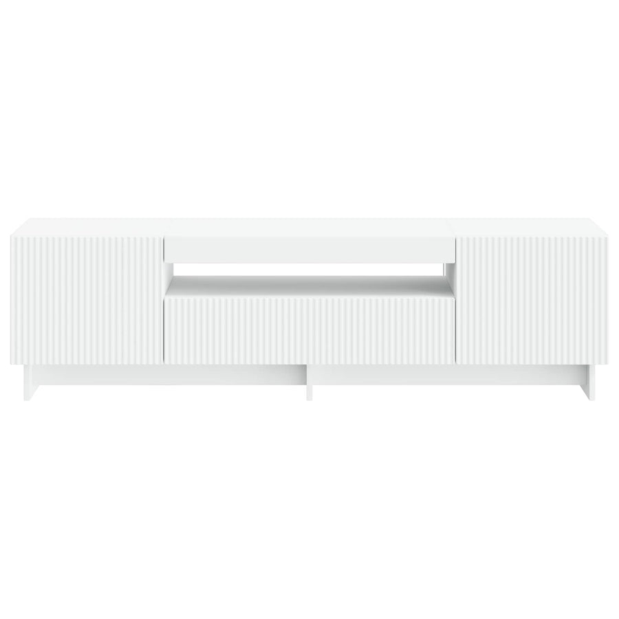 LED tv-meubel Wit Bewerkt hout
