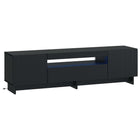 LED tv-meubel Zwart Bewerkt hout