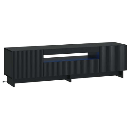 LED tv-meubel Zwart Bewerkt hout
